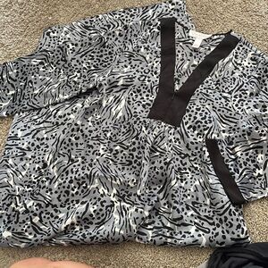 Oscar de la Renta Pink Label Animal Print Kaftan Small